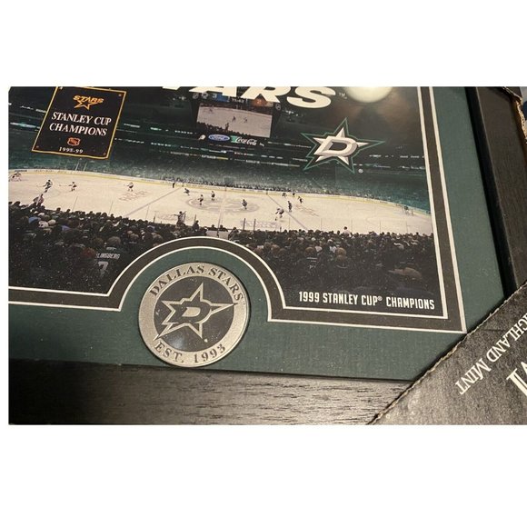 DALLAS STARS MINT COIN FRAMED ARENA/STADIUM PHOTO & COIN by HIGHLAND MINT – NEW - Picture 2 of 4
